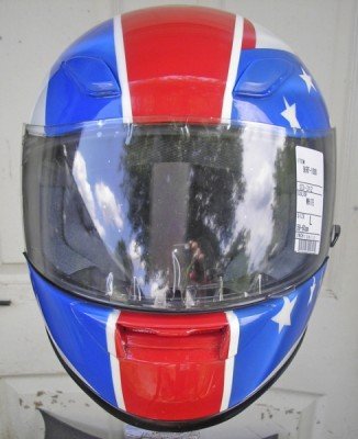 motorcycle helmet flag design