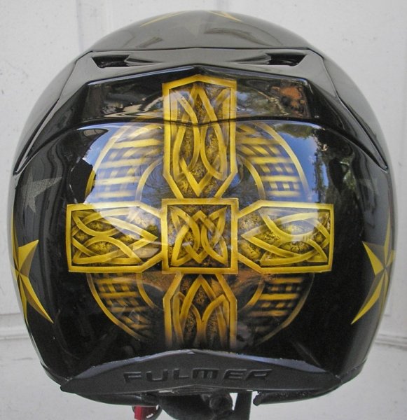 Motorcycle helmet custom cross design