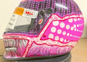 race helmet pink design