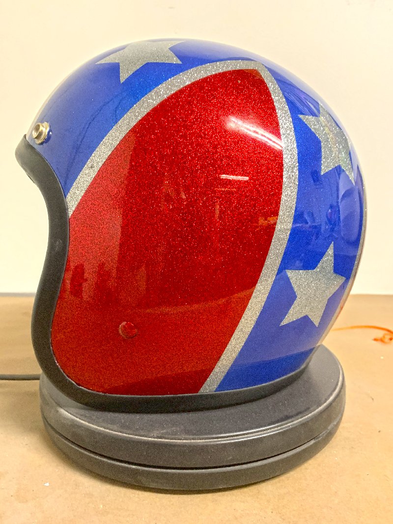 red,blue flake helmet